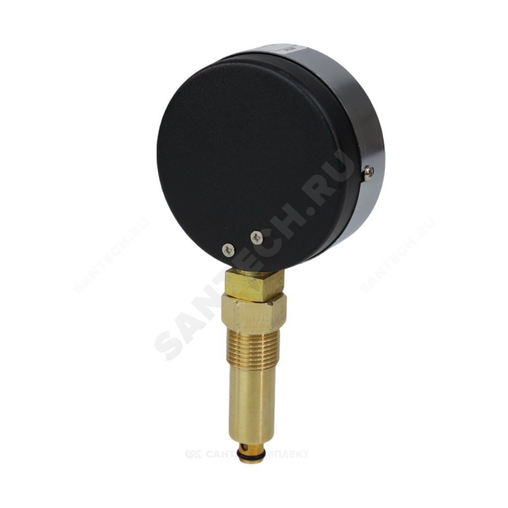 Термоманометр МД04 радиальный Дк80 0-1,6 МПа L=40мм G1/4" 120С с переходником на G1/2" ЭКОМЕРА МД04-80-G-1,6МПа-120-L-40-РИ