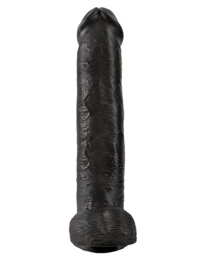 Чёрный фаллоимитатор-гигант 15 Cock with Balls - 40,6 см. (Цвет: черный)