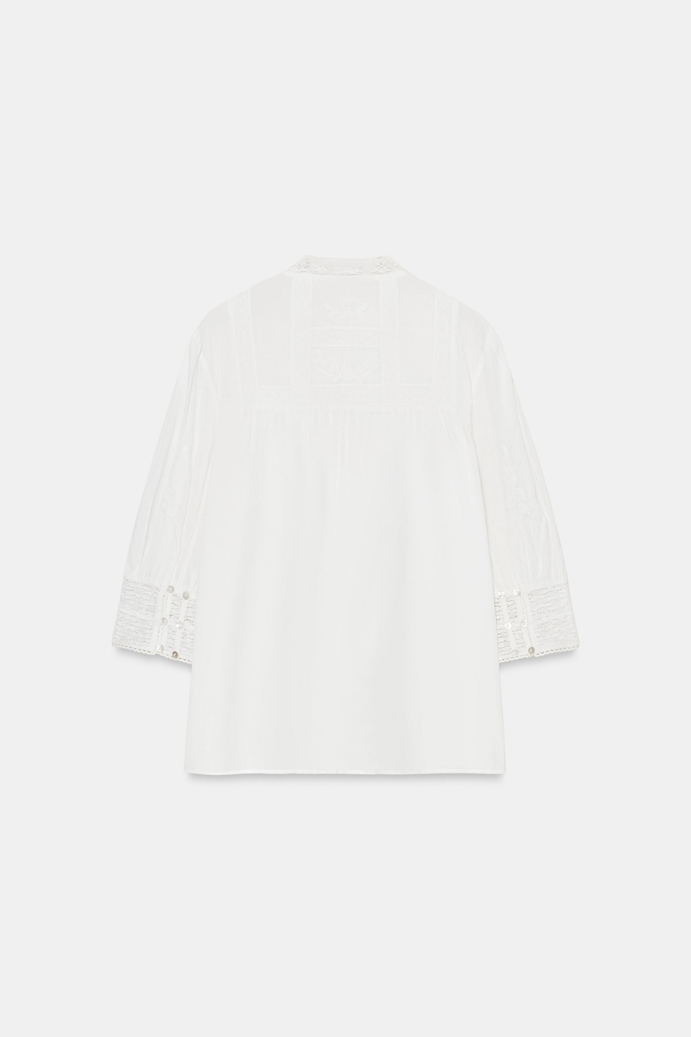 ZARA БЛУЗА С ВЫШИВКОЙ — ZW COLLECTION, ЭКРЮ