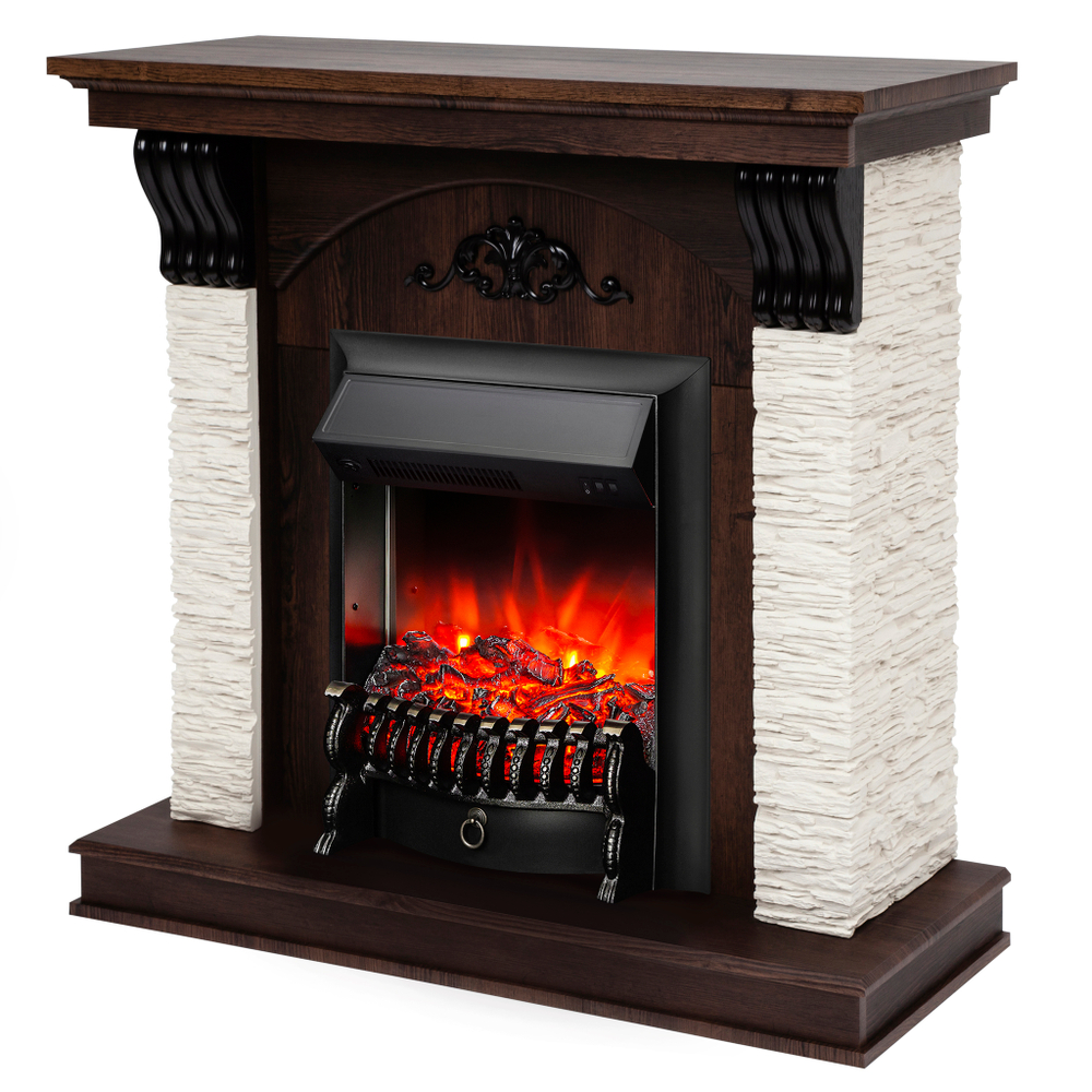 Каминокомплект Real Flame Corfino NT с очагом Fobos Lux Black (без пульта)
