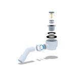 Сифон для душ.поддона 50*40 с пер.трубкой Click-Clack Ani Е411CLS АНИ пласт*