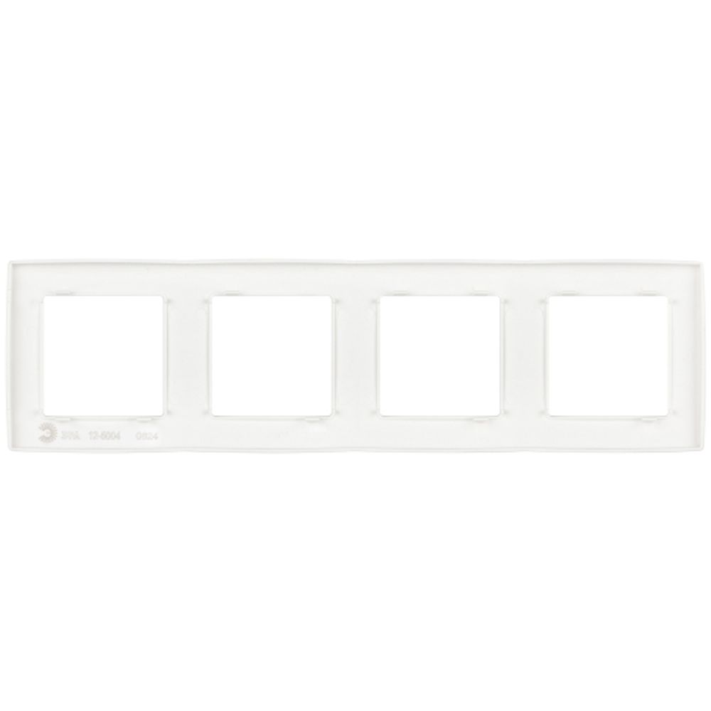 Рамка для розеток и выключателей ЭРА Серия 12 12-5004-01М на 4 поста, белый матовый