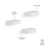 Набор из 3 полок Showcase белый