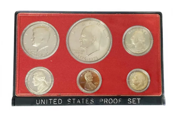 Официальный годовой набор монет США 1976 Proof (6 штук) в упаковке