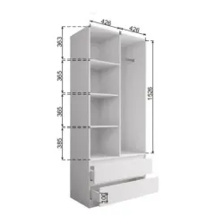 МС Мори Шкаф МШ 900.2 (МП) Графит