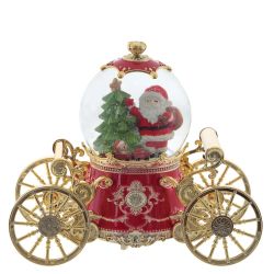 GAEM Фигурка декор "Дед Мороз" в стекл шаре (муз, подсвет, вьюга, 3xAAA н/п), D10 см, L22 W11 H19 см