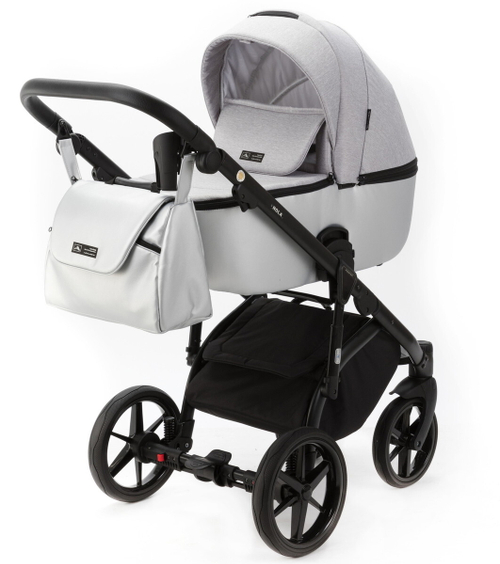 Детская коляска Adamex Nola 2 в 1 N-PS89 (СВ.СЕР + СЕРЕБРИСТАЯ КОЖА)
