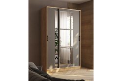 Шкаф-купе Стиль-2 140, Дуб Крафт Золотой, Графит серый