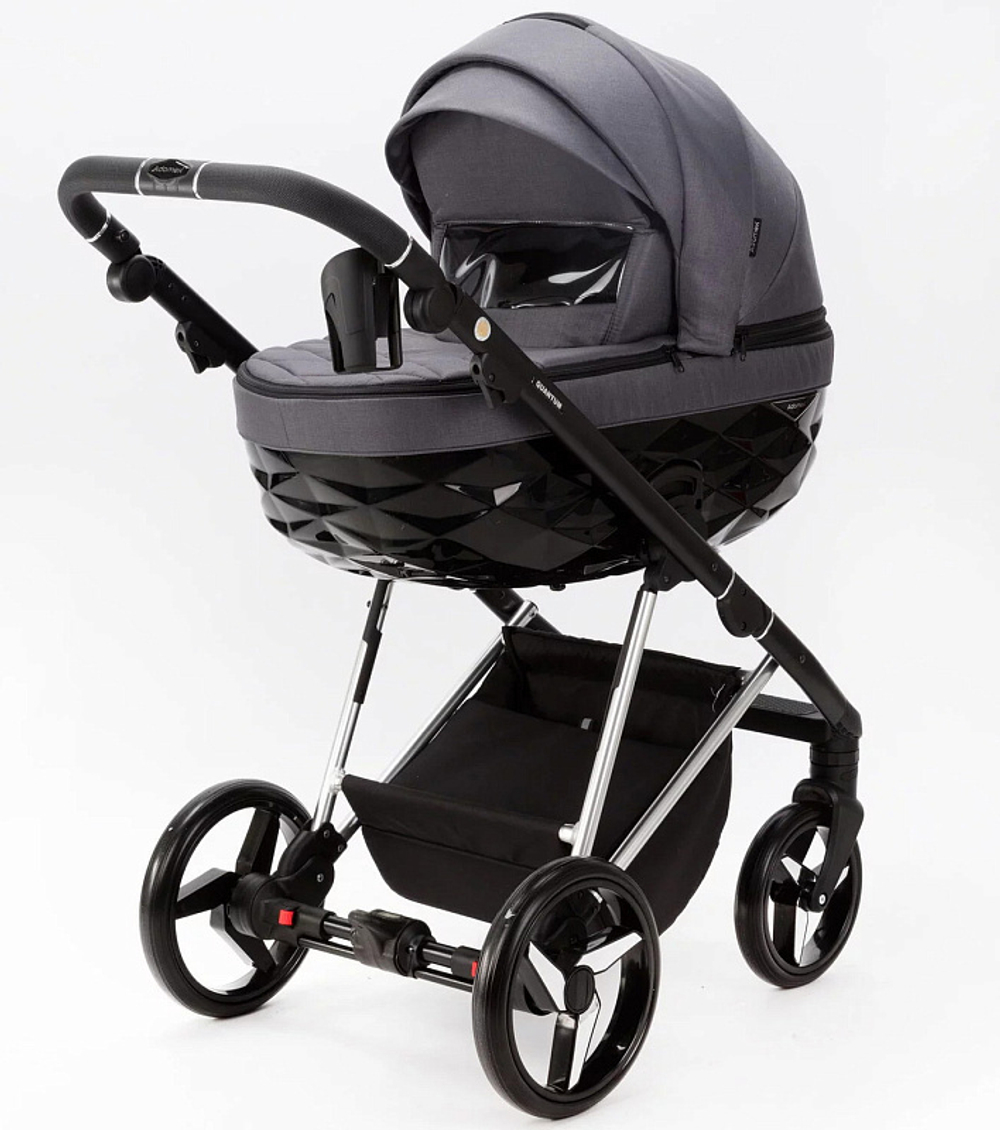Детская коляска Adamex Quantum Special Edition 2 в 1 Q-TK681 (СЕРЫЙ+ХРОМ РАМА)