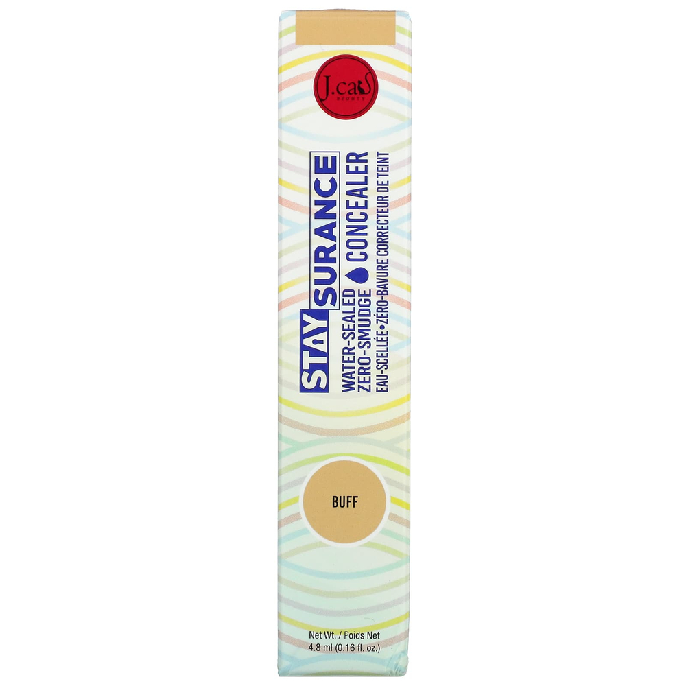 J.Cat Beauty, Staysurance, Water-Sealed Zero-Smudge Concealer, бафф SHC108, 4,8 мл (0,16 жидк. унц.)