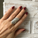 Кольцо разъемное лицо. Бижутерный сплав. Покрытие черненое серебро.