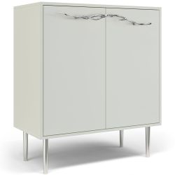 Комод Арт Колор matte Стайл Сильвер с 2 полками Белый опал матовый