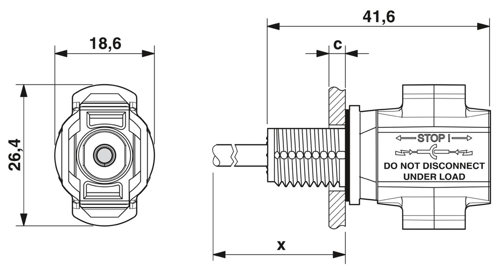 1034440 - PV-FT-CM-C-2,5-130-RD-FE10 - Аппаратн. соединитель передняя стенка
