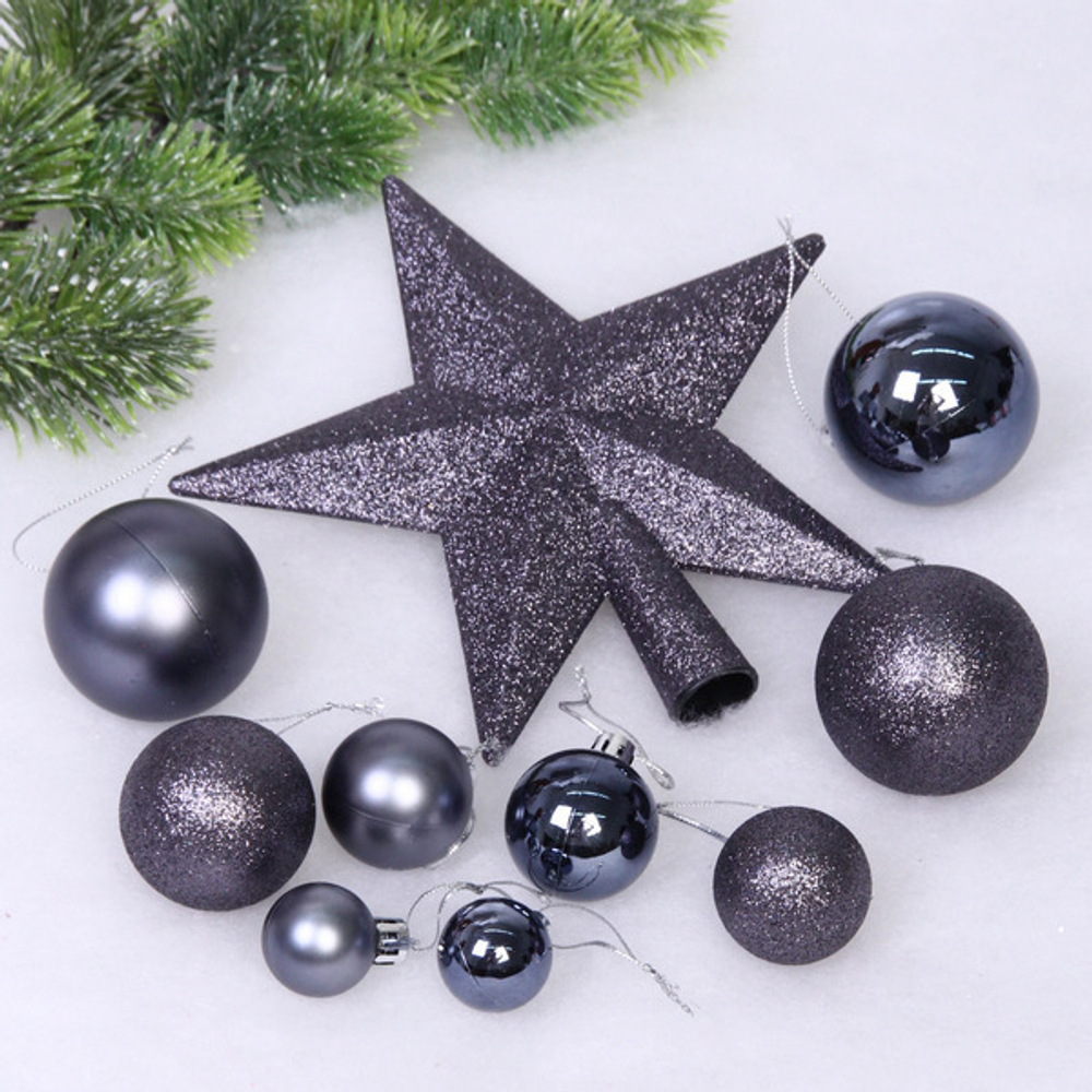 Набор ёлочных украшений «Brilliant fairy tale» 52 предмета, Графит