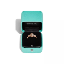 Кольцо из розового золота 18k с перламутром и бриллиантами, Tiffany 💠 T wire- В наличии