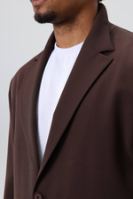 Однобортный коричневый оверсайз (УКОРОЧЕННЫЙ ПИДЖАК)