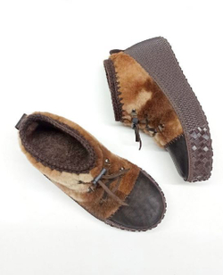 Ботинки меховые "Brown spots"