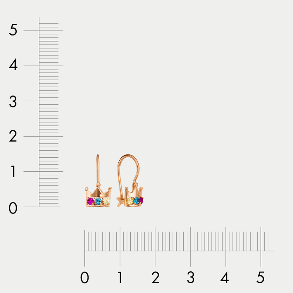 Серьги детские с фианитами золото