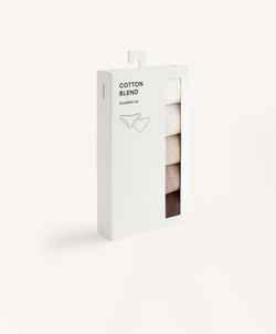 OYSHO Набор из 5 пар классических трусов из хлопковой смеси, бежевый