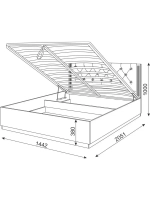 Кровать двухспальная с подъемным механизмом 140х200 см