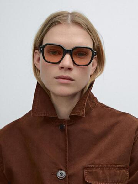 Massimo Dutti Солнцезащитные очки с оранжевыми стеклами, оранжевый