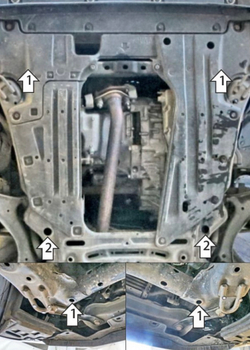 Защита стальная 2 мм Д,КПП для Honda Stepwgn; FWD; V=1,5; АКПП; 2015-2022 Motodor.70813