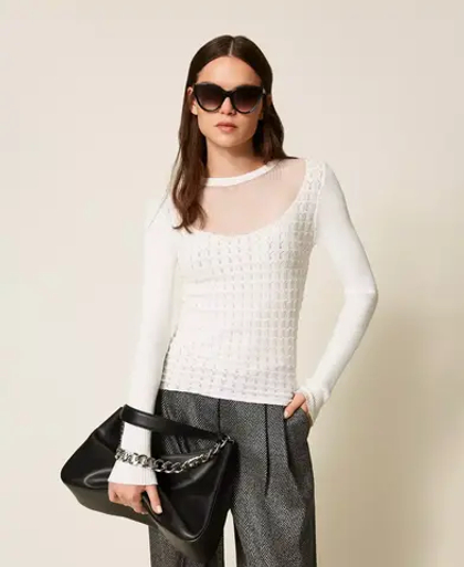 TWINSET Джемпер с полупрозрачной вставкой