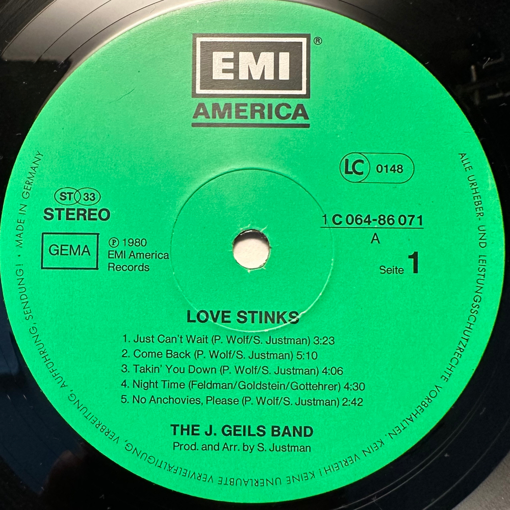 The J. Geils Band - Love Stinks (Германия 1980г.)