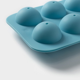 Форма шарики 2 части, 8 ячеек, 19.5×11.7×3.5 см