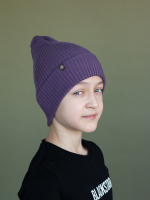 Шапка вязаная-резинка хлопковая КЭП(Виноград)