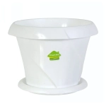 Кашпо для цветов пластиковое 2,8л d-21,5см «Флориана» с поддоном белый С386БEЛ
