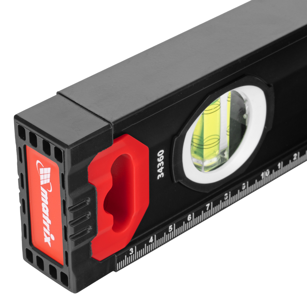 Уровень алюминиевый, усиленный, фрезерованный, 3 глазка, 400 мм Matrix