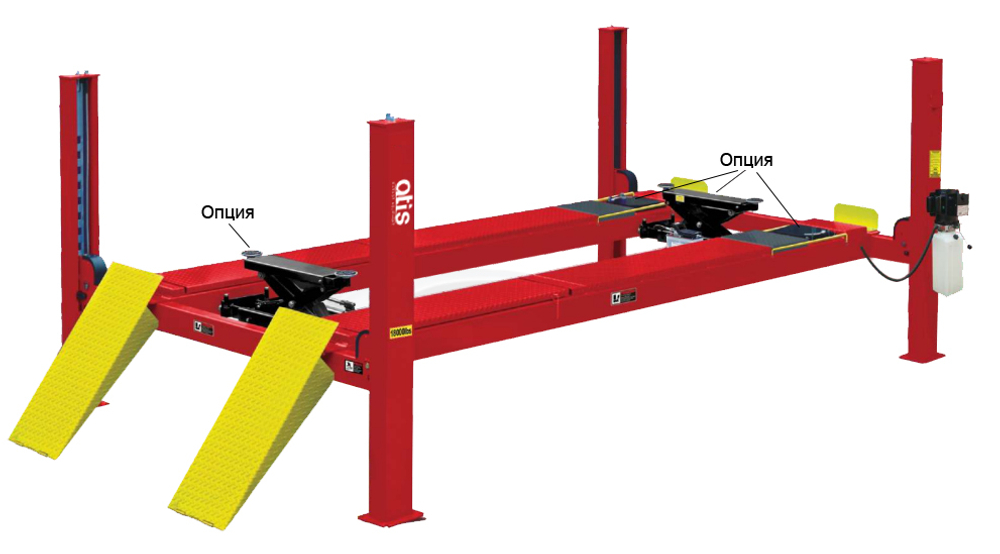 A480A Подъемник четырехстоечный, 8 т., под 3D сход-развал для грузовых авто (Красный)