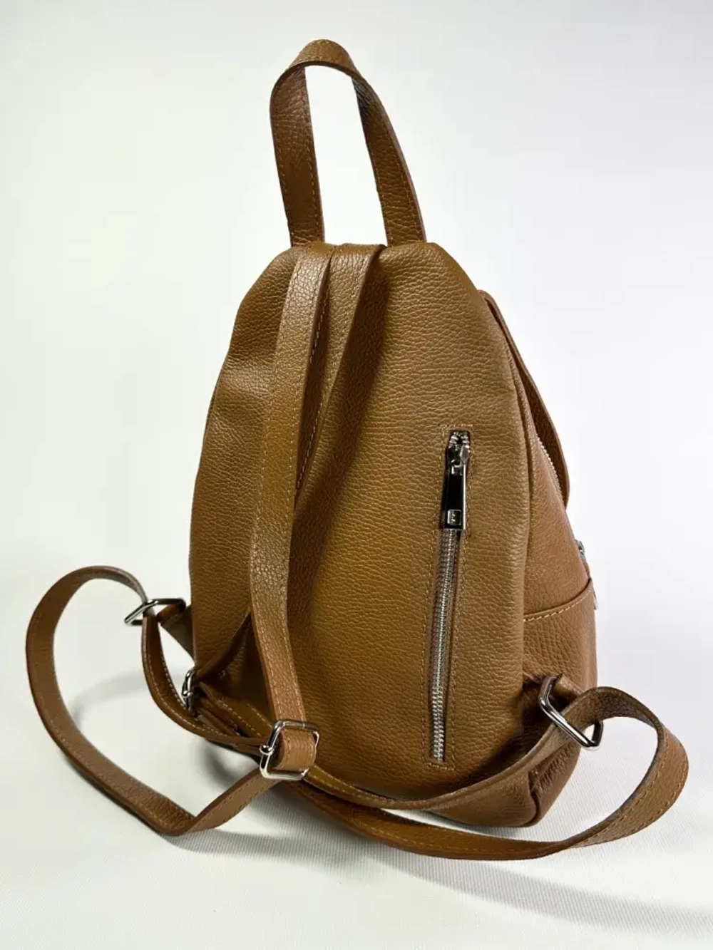 Женский городской рюкзак из натуральной кожи цвета whisky