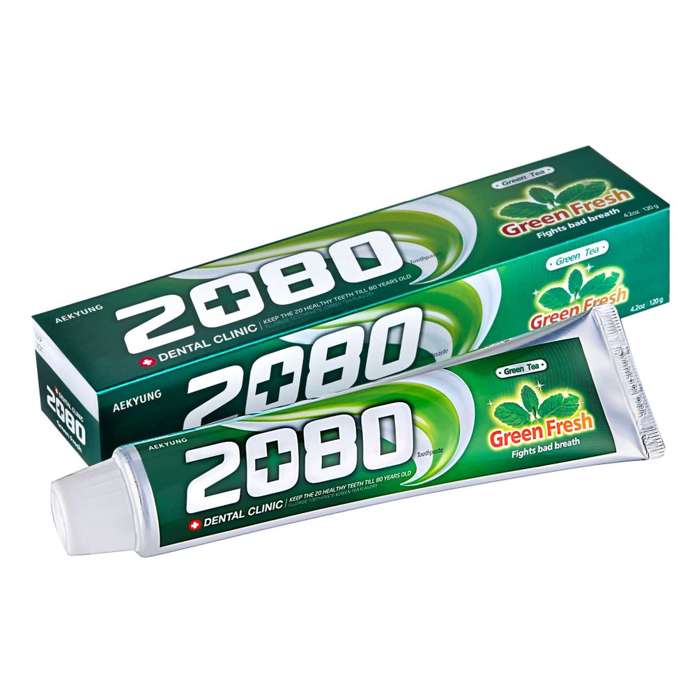 AEKIUNG 2080 Зубная паста с зелёным чаем Dental Clinic  Green Fresh, 120г