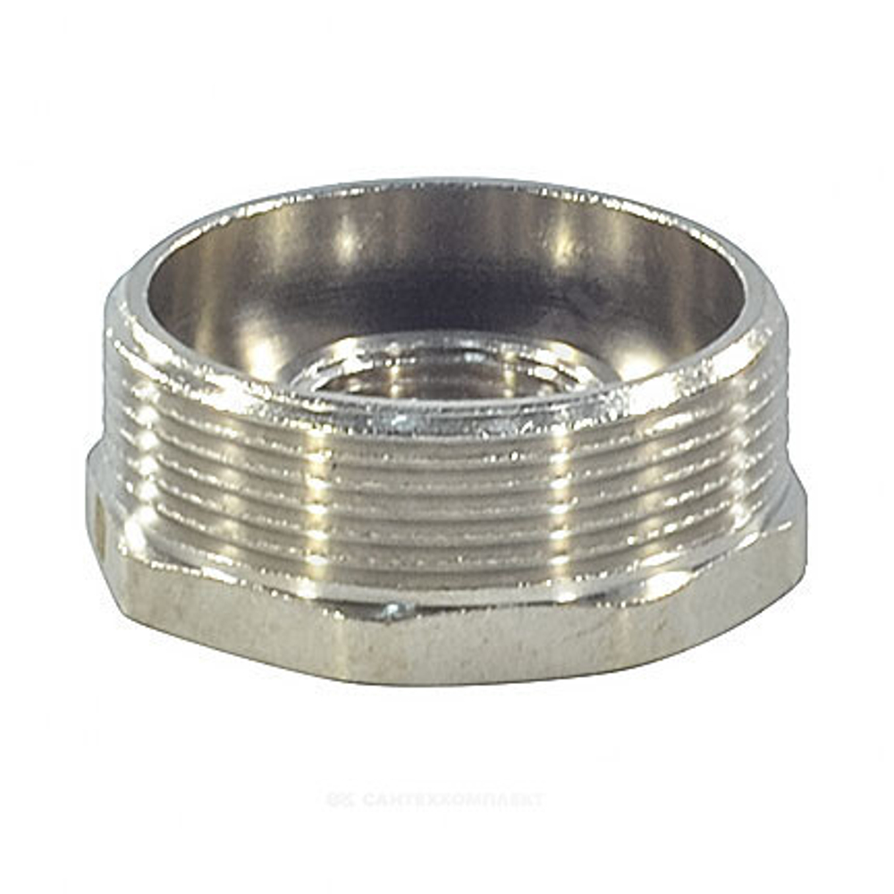 Футорка латунь никель Ду 15х10 (1/2"х3/8") НР/ВР SantechSystems