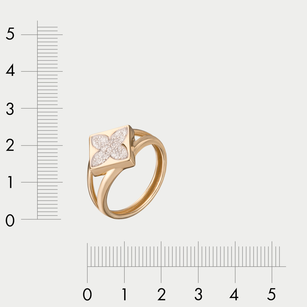 Кольцо женское из желтого золота 585 пробы с фианитами (арт. к5059л)