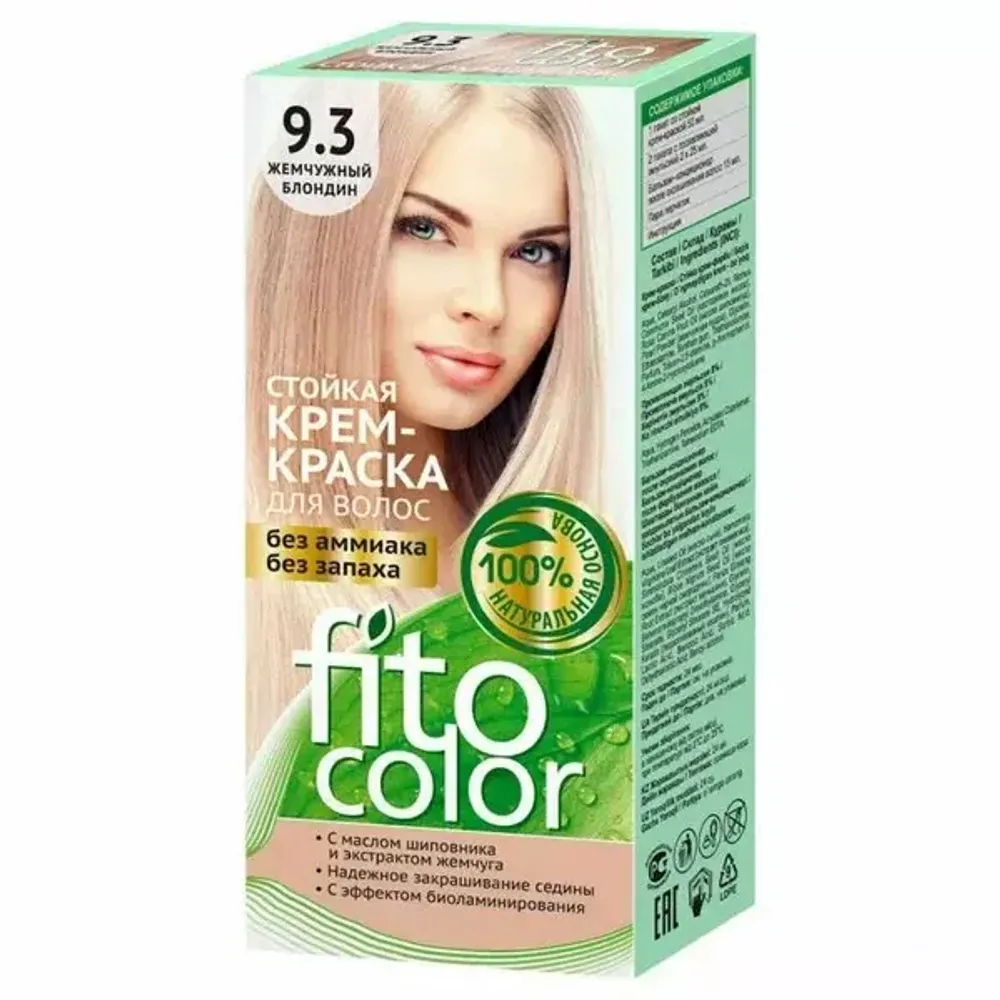 ФитоКосметик Стойкая крем-краска для волос серии &quot;Fitocolor&quot;, тон 9.3 жемчужный блондин 115мл/20шт