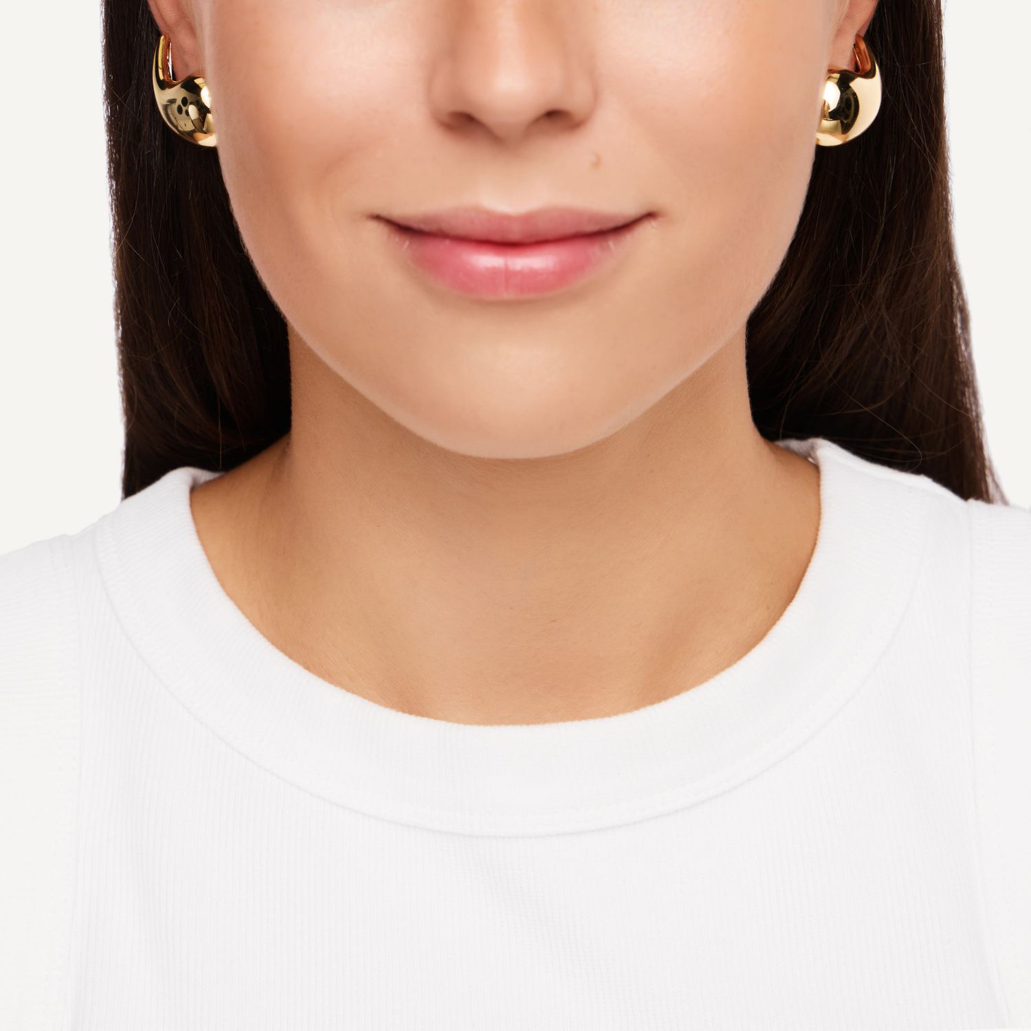 Клипсы Plain Comma Earrings - Gold