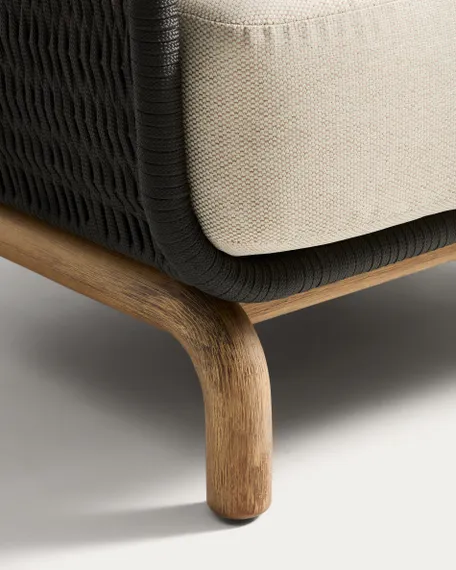 Уличное кресло Alipa из акации и веревки темно-серого цвета