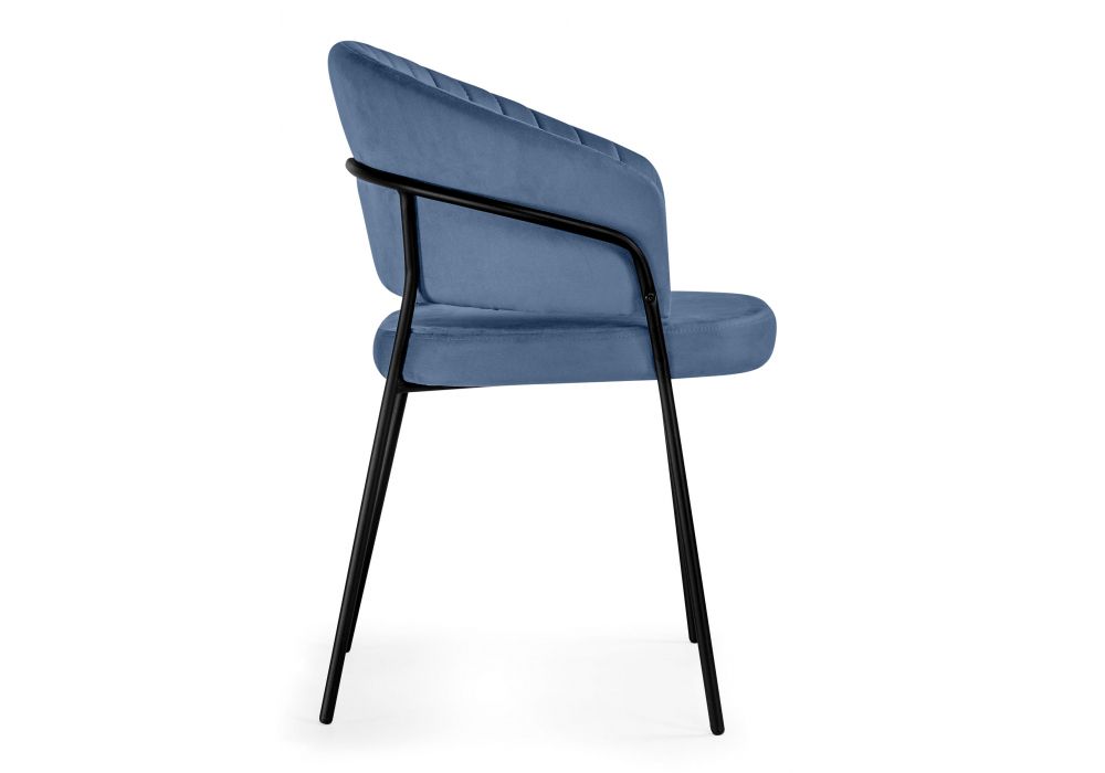 Стул на металлокаркасе Woodville Лео синий Brendy Classic Blue 08, черный, ножки черные