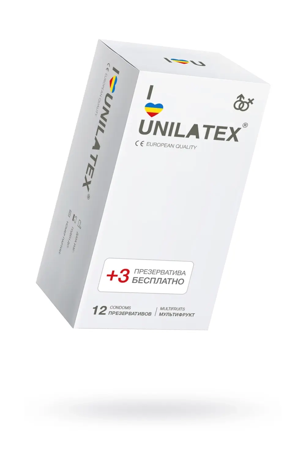 Разноцветные ароматизированные презервативы Unilatex Multifruit - 12 шт. + 3 шт. в подарок