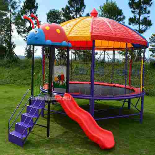 Батутная арена с горкой «Весёлый Жучок 4», диаметр 12 футов 4,5x3,8x2,8 м