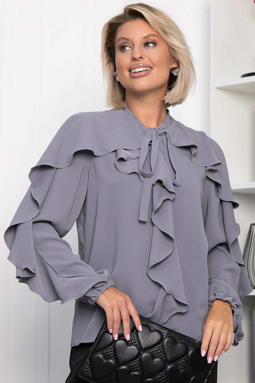 Блуза Дыхание осени (серая) Б14186-5М LT Collection