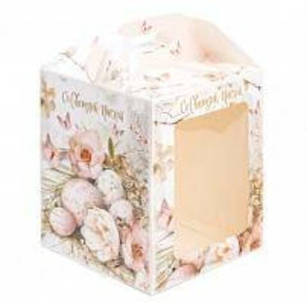 Коробка для кулича с окном "Ретро" 15*15*18 см