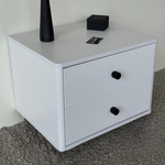 Тумба прикроватная подвесная ROYAL 5302 эко (Белый-р.черная)