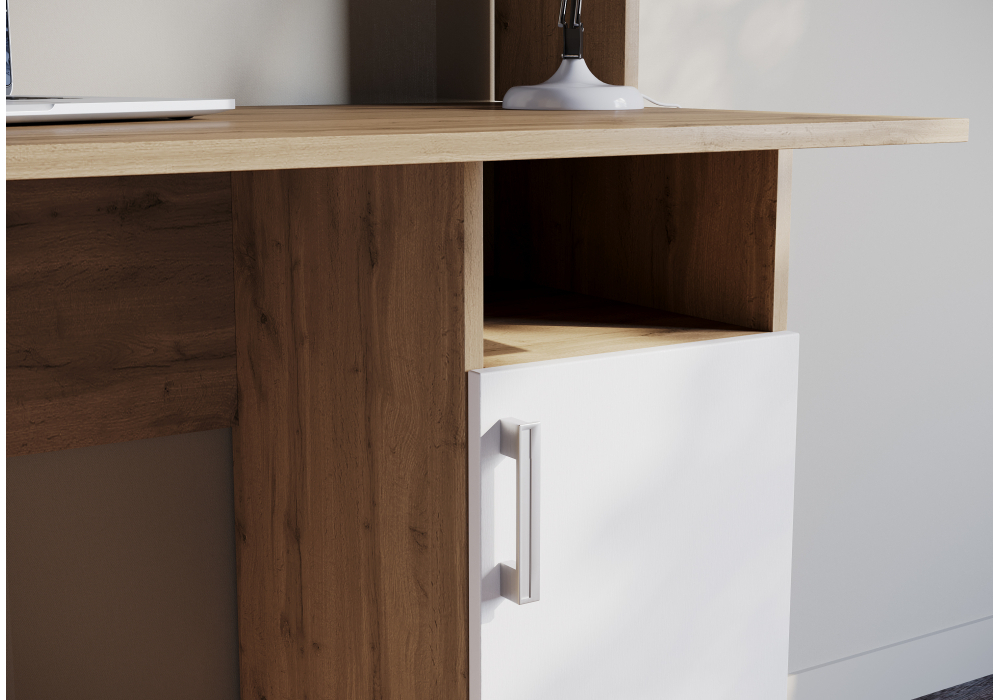 Компьютерный стол Woodville Эндо дуб вотан, белый