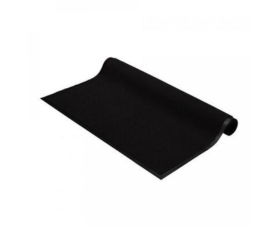 Коврик придверный влаговпитывающий ребристый 90х120см высота ворса 0,5см черный полиэстер подложка ПВХ 24199 TRIP VORTEX