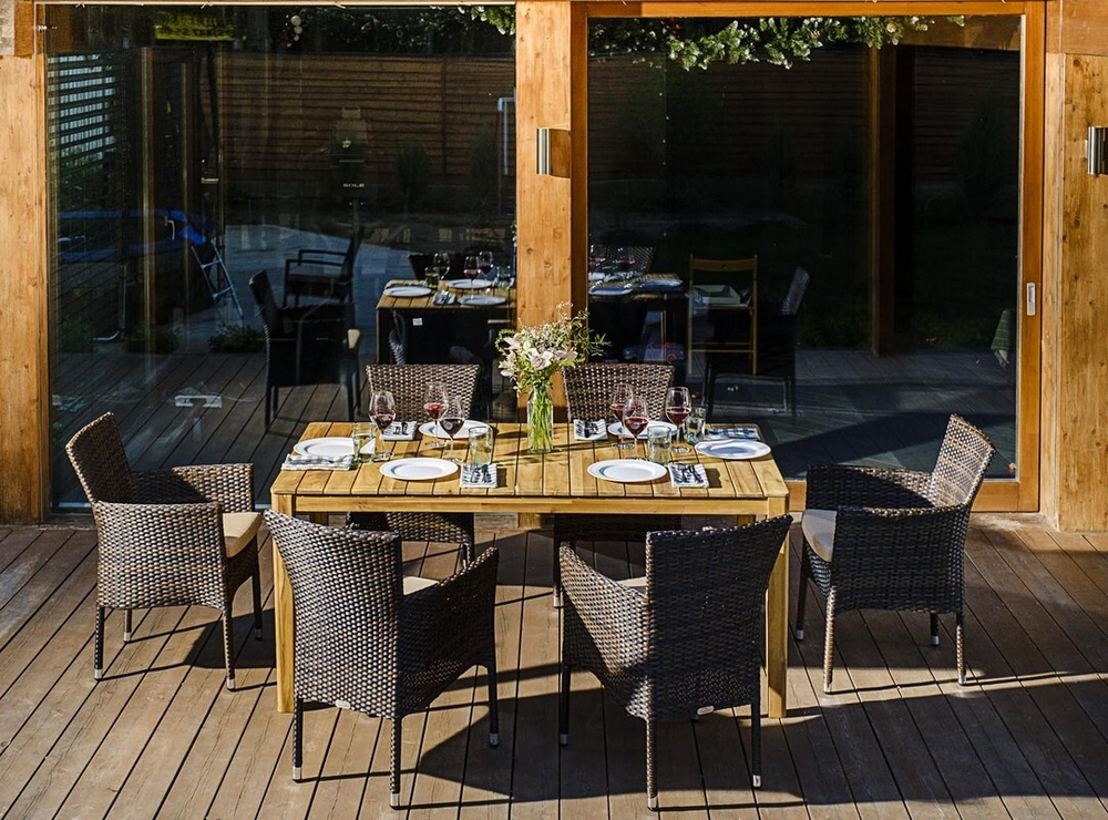 Обеденный комплект AURA 170 см на 6 персон с креслами