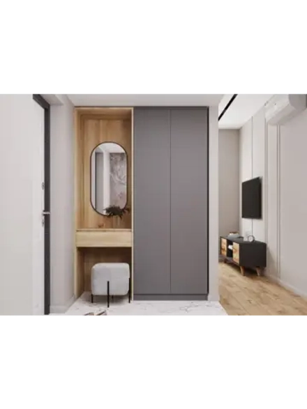 МС Мори Шкаф МШ 800.1 Графит гладкий